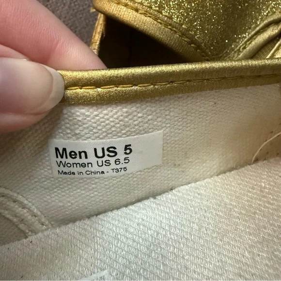 GUD⭐️ Gold Glitter Vans Slip On Lo Pros - Picture 3 of 7